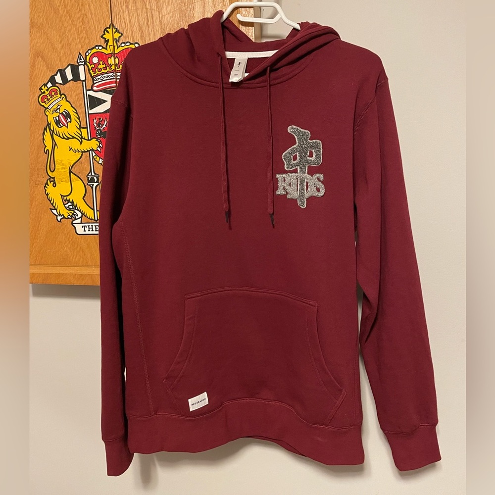 RDS Red Dragon Skateboards Burgundy Hoodie Size Medium
